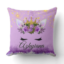 Purple|Lilac & Gold Glitter |Floral Crown Unicorn