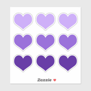 Purple Lilac Indigo Love Hearts Goth Set of 9