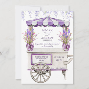 Purple lilac lavender flower wedding  invitation
