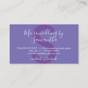 Purple Lilac Microneedling Aftercare Instructions Business Card