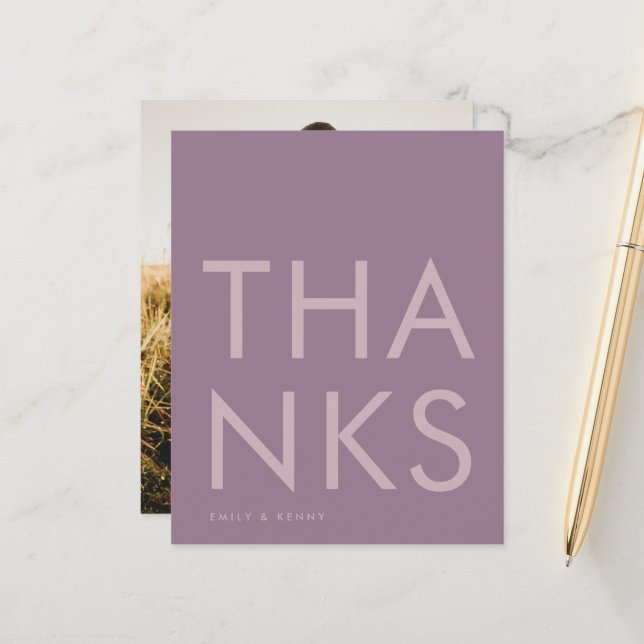 Purple Lilac Modern Monogram Bold Wedding (Front/Back In Situ)