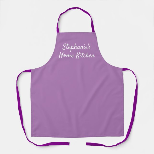 Purple lilac personalized home kitchen apron (Front)