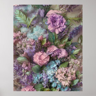 Purple lilac pink flowers beautiful Poster