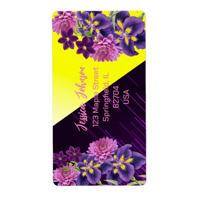 Purple & Lilac Rose Moderne Boho tendance Floral (Devant)