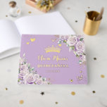 Purple Lilac Roses Floral Gold 15 XV Quinceañera Guest Book<br><div class="desc">Coordinate your party with this elegant real foil personalized Purple Lilac Roses Floral Guest Book! Personalize it easily and quickly, simply press the Edit Using Design Tool button to further re-arrange and format the style and placement of the text, images and photograph. Featuring beautiful purple lilac, lavender roses and gold...</div>