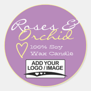Purple Lilac Simple Candle Labels with Logo Pastel