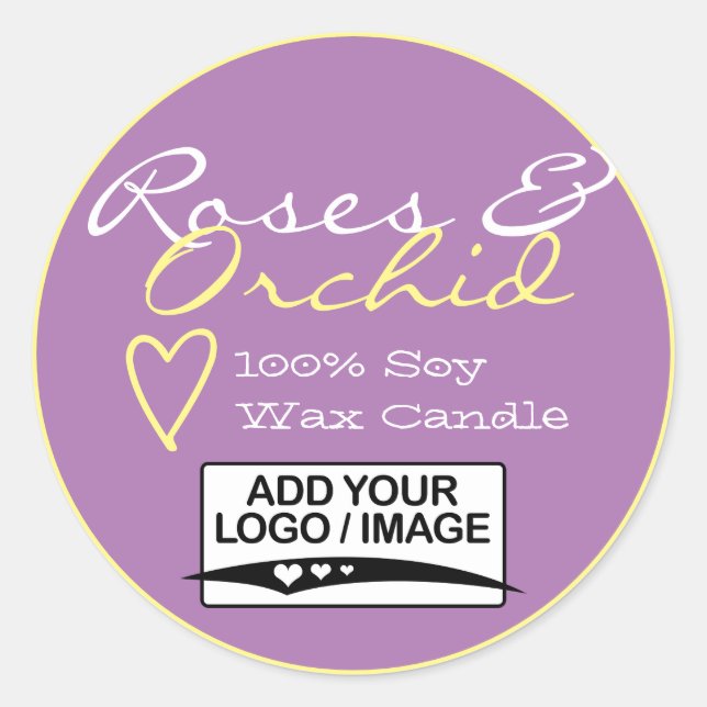 Purple Lilac Simple Candle Labels with Logo Pastel (Front)