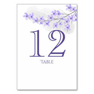 Purple Lilac Table Number Card