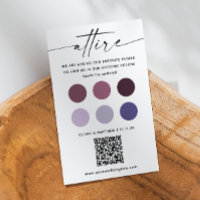 Purple Lilac wedding attire dress code palette QR