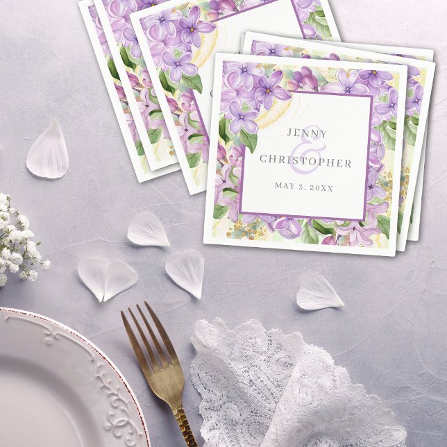 Purple Lilac Wedding Napkin (Creator Uploaded)