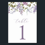 Purple Lilacs and Lavender Flowers Table Number<br><div class="desc">Table number card prints on front and back (double-sided). Items are printed exactly as they appear on your screen when you add to cart,  so personalize and add each table number that you need to your cart individually.</div>