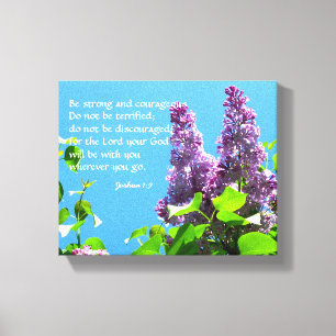 Purple Lilacs Christian Scripture Canvas Print