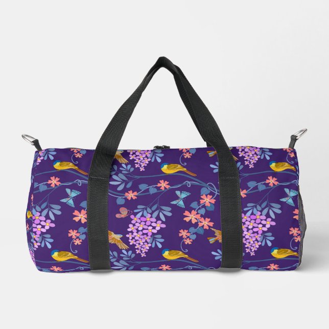 Purple Lilacs  Duffle Bag (Front)