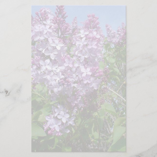 Purple Lilacs Fade25 Stationery (Front)