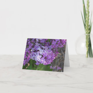 Purple Lilacs Folded Thank You Card