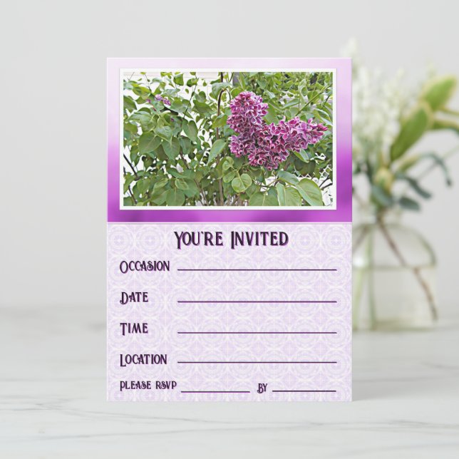 Purple Lilacs Invite You to a Special Event (Standing Front)