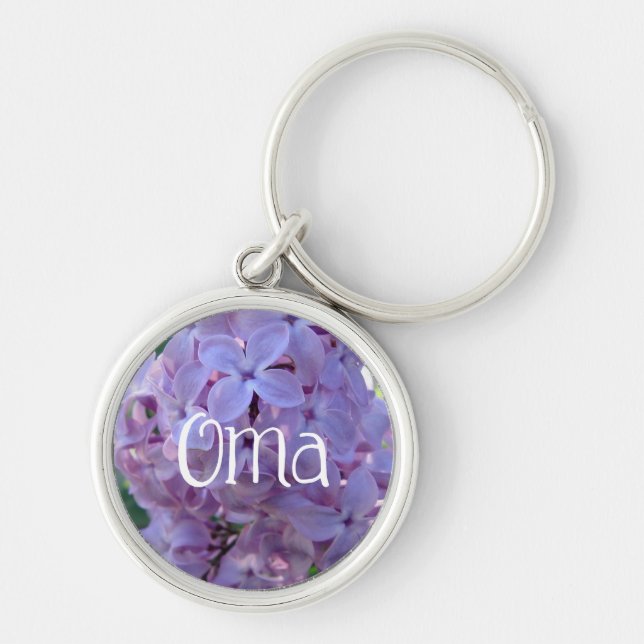 Purple Lilacs Oma Keychain (Front)