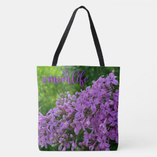 Purple lilacs romantic elegant purple floral Mom Tote Bag