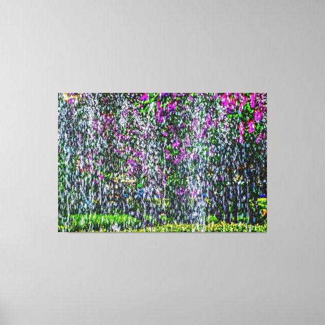 Purple Lilacs White Water Abstract Art Canvas Print (Front)