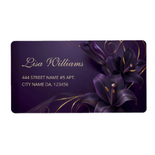 Purple Lilies 3D Flowers Luxury Business Card