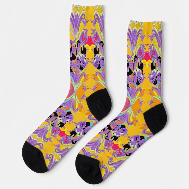 Purple Lilies Elegance Socks (Left)