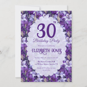 Purple Lilies Flower Daughter’S Birthday Invitation