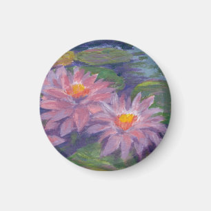 Purple Lilies in a Pond—Fridge Magnet