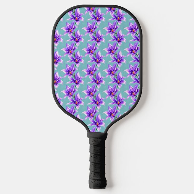 Purple Lilly of the Valley Pattern  Pickleball Paddle (Front)
