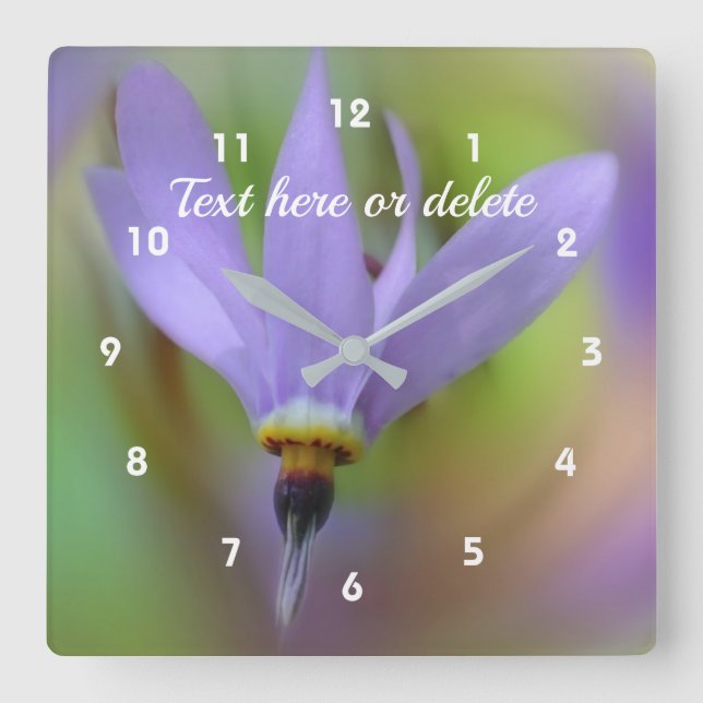 Purple Lily Flower Personalized Square Wall Clock (Front)