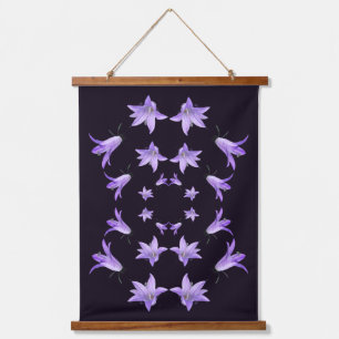 Purple Lily Flowers Abstract Hanging Tapestry