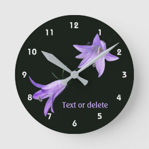 Purple Lily Wildflower Floral Personalized Round Clock