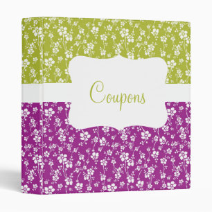 Purple/Lime Floral Coupon organizer Binder