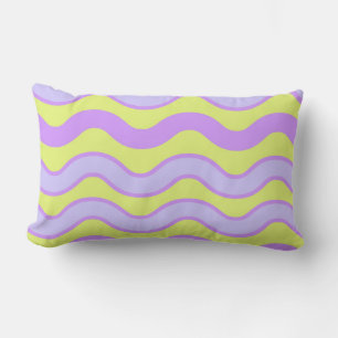 Purple Lime Groovy Stripe Modern Minimalist Spring Lumbar Pillow