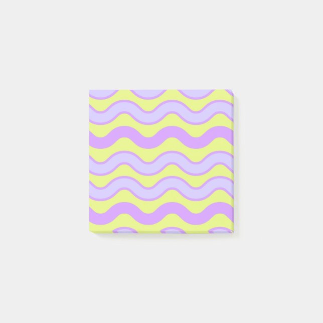Purple Lime Groovy Stripe Vibrant Spring Summer  Post-it Notes (Front)