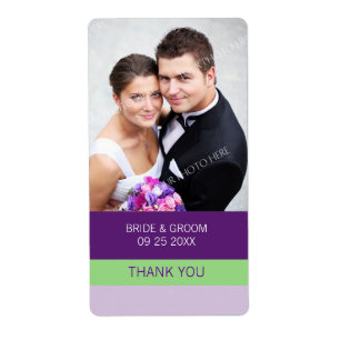 Purple Lime Photo Wedding Labels