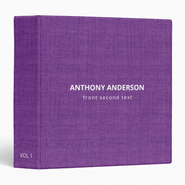 Purple Linen Texture  Binder (Front/Spine)