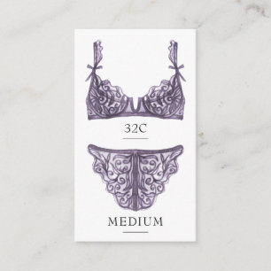 Purple Lingerie Size Insert Card