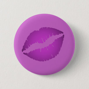 Purple Lipstick 2 Inch Round Button
