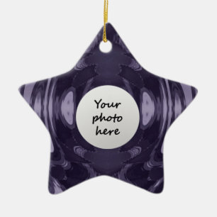 Purple Liquid Mirror Abstract Pattern Art Ceramic Ornament