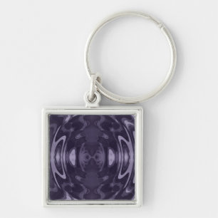 Purple Liquid Mirror Abstract Pattern Art Keychain