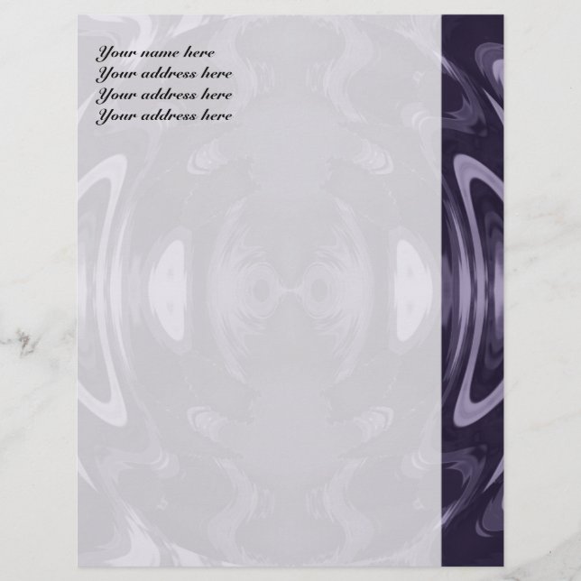 Purple Liquid Mirror Abstract Pattern Art Letterhead (Front)