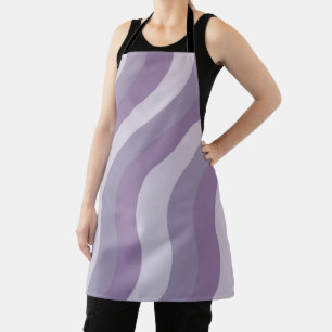 Purple Liquid Swirl Flow Groovy Stripe Y2K Pattern Apron