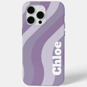 Purple Liquid Swirl Flow Groovy Stripe Y2K Pattern iPhone 15 Pro Max Case