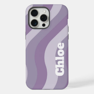 Purple Liquid Swirl Flow Groovy Stripe Y2K Pattern iPhone 15 Pro Max Case
