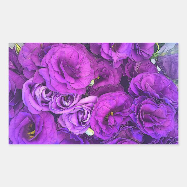 Purple Lisianthus Flowers Sticker (Front)