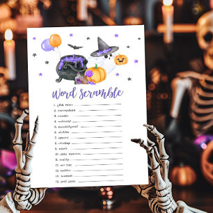 Purple Little Boo Baby Shower Word Scramble Game