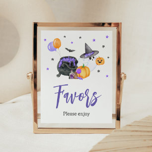 Purple Little Boo Ghost Baby Shower Favours Poster
