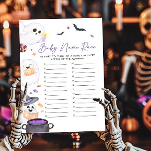 Purple Little Boo Halloween Baby Name Race Game
