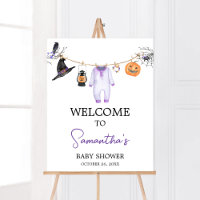 Purple Little Boo Halloween Baby Shower Welcome