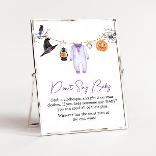 Purple Little Boo Halloween Don't Say Baby Poster